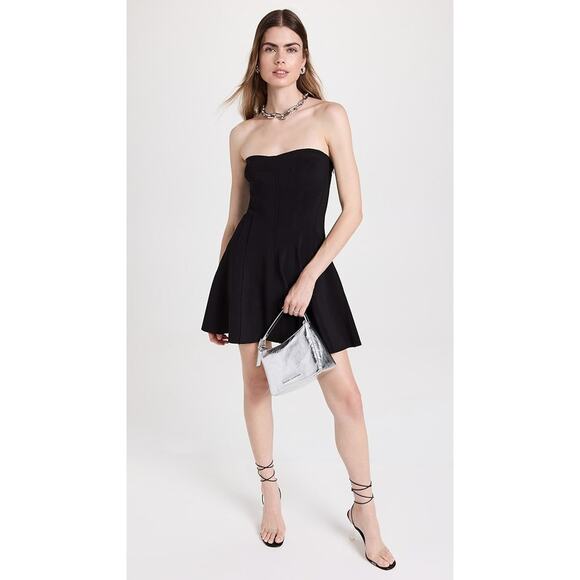 Norma Kamali Strapless Grace Mini Dress - S Black - Picture 1 of 6